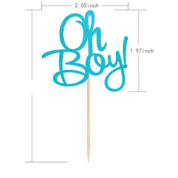 Baby boy shower Oh Boy cupcake picks - Picture 2 of 3